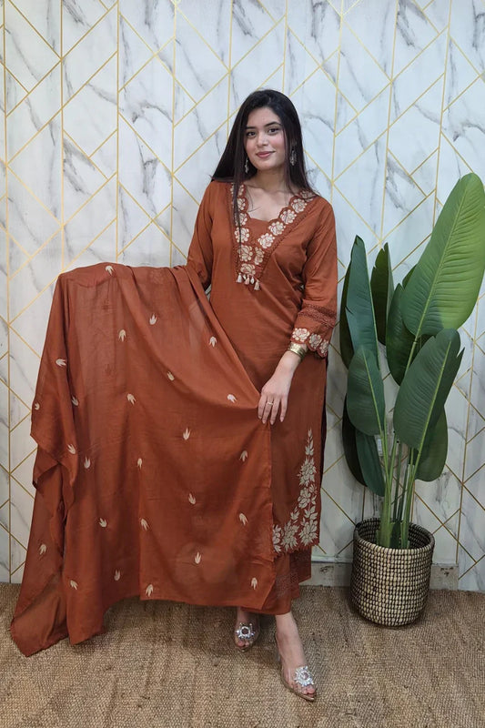 Gazal Premium Cotton Embroidered Pant set