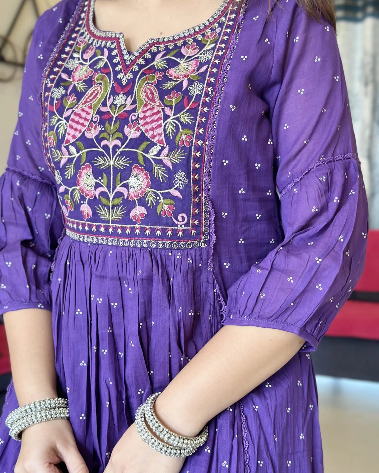 Purple Elegant Kurta Set With New Style For Women