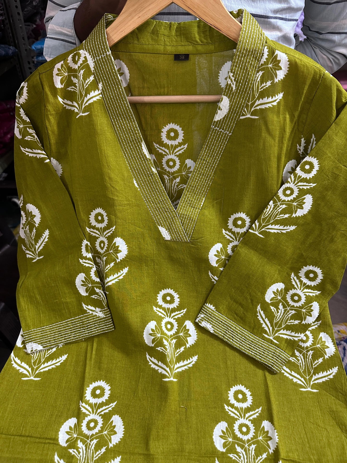 Yellow Designer Azrak Print Cotton Suit
