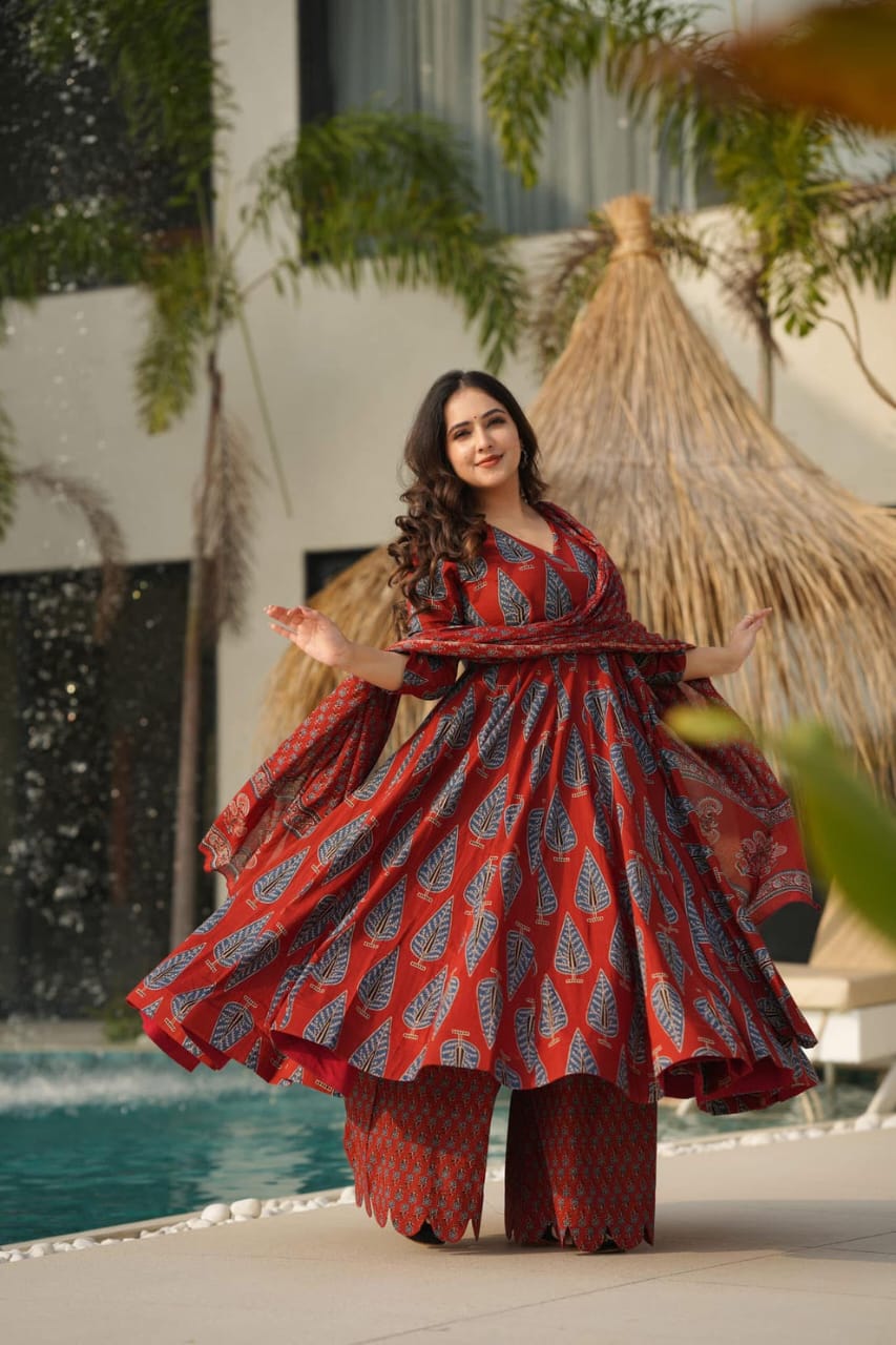 Pure Maslin with Heavy Digital Print Kurta, Pant and Dupatta Set