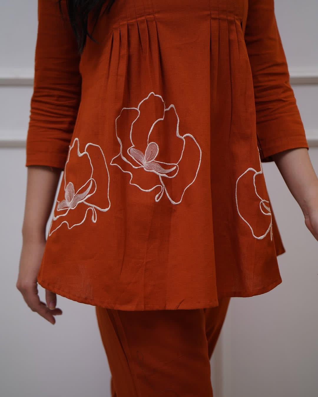 Rust Modern Style Cotton Co-ord Set
