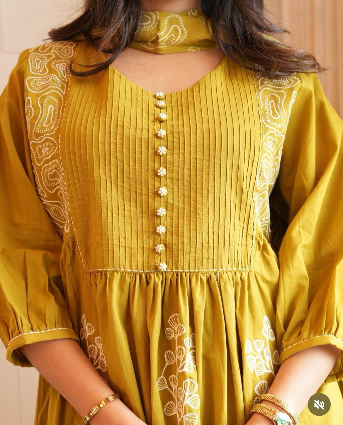 Yellow Pure Cotton Kurta and Pant Set