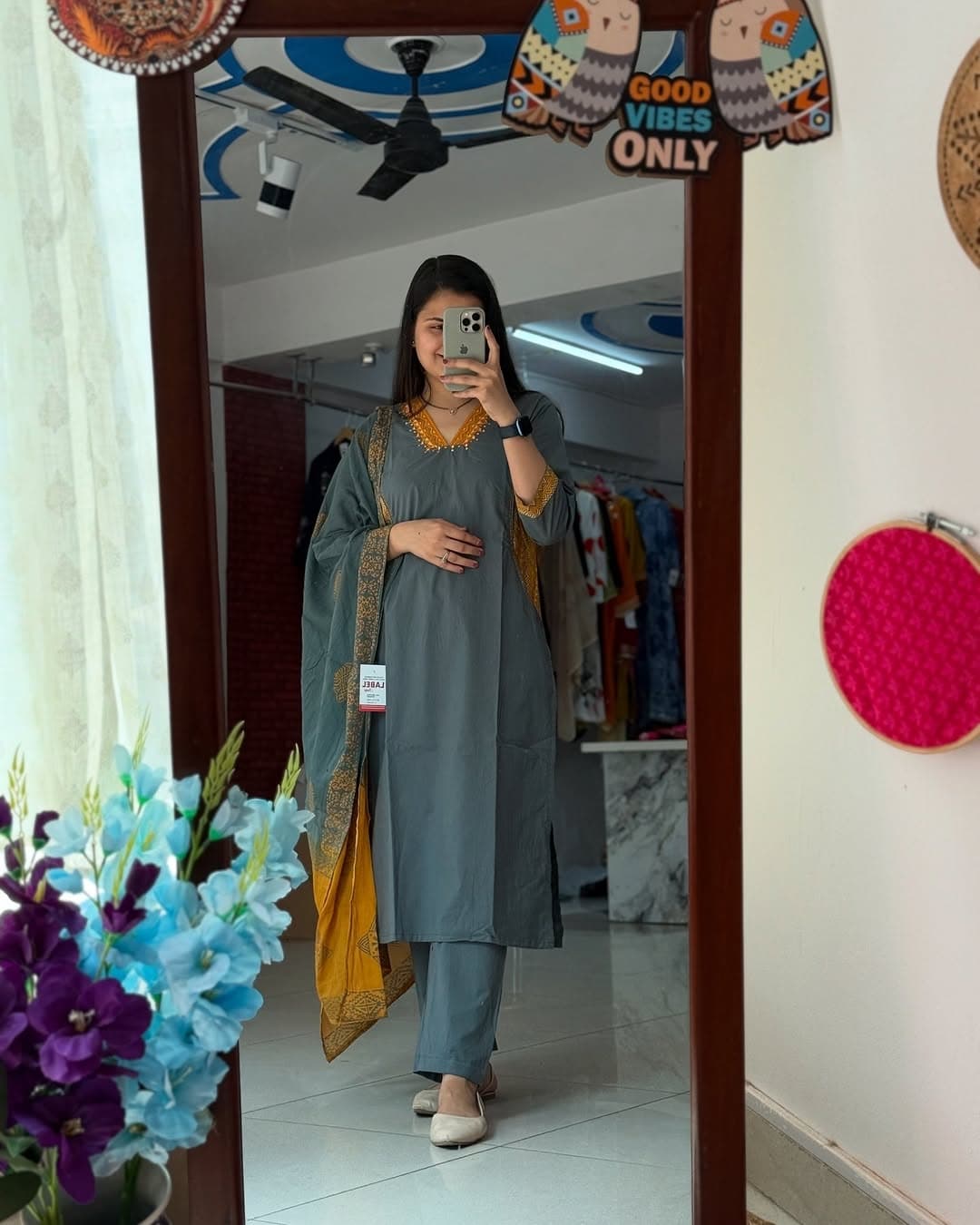 Pure Cotton Handwork Suit Set with Block-Printed Mul Dupatta