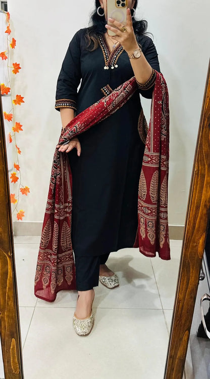 Premium Heavy Rich Dhabu Cotton Aline Suit