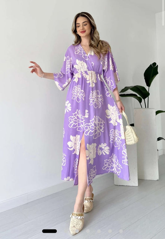 Pruple Pure Cotton Beautiful Dress For Women