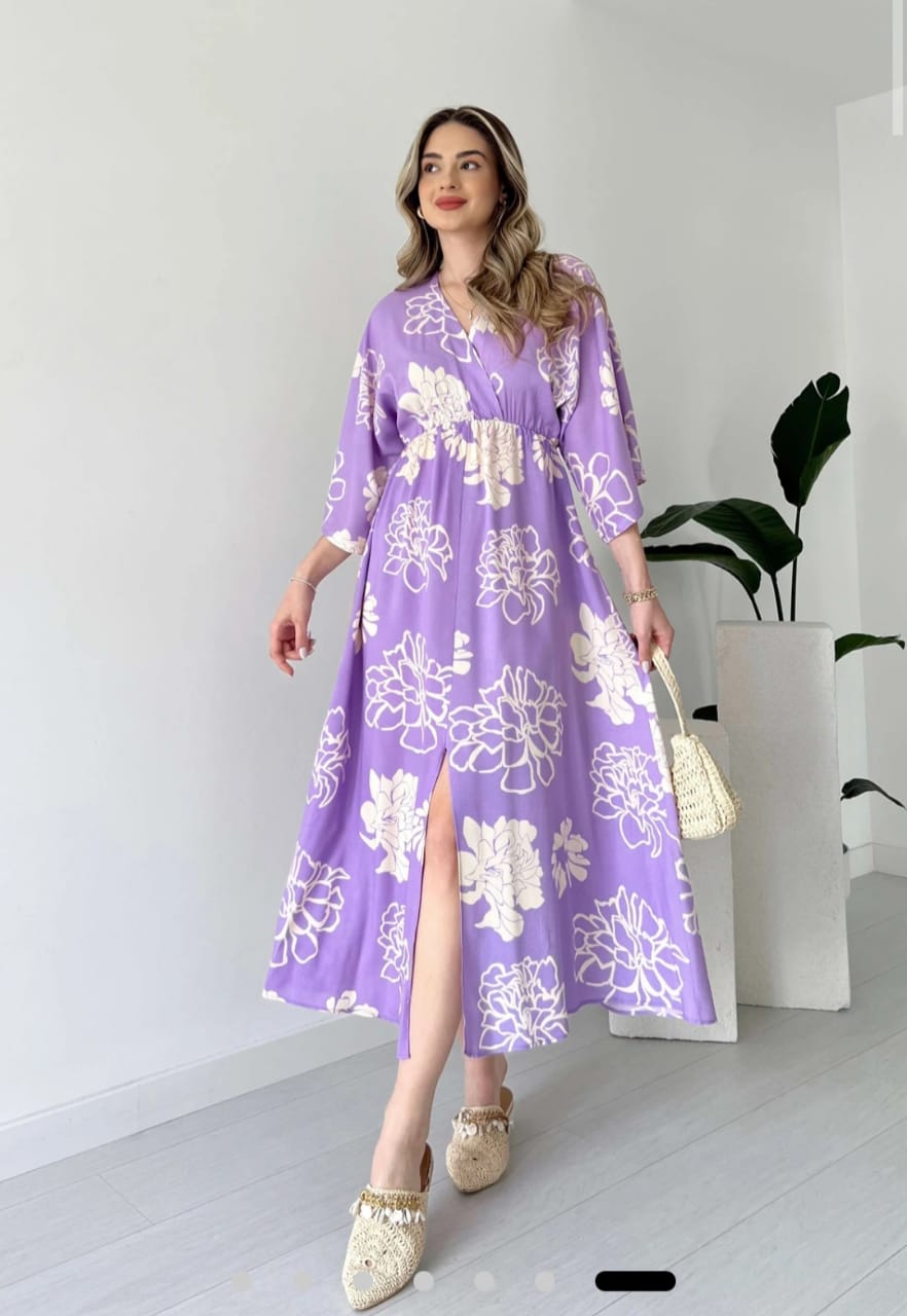 Pruple Pure Cotton Beautiful Dress For Women