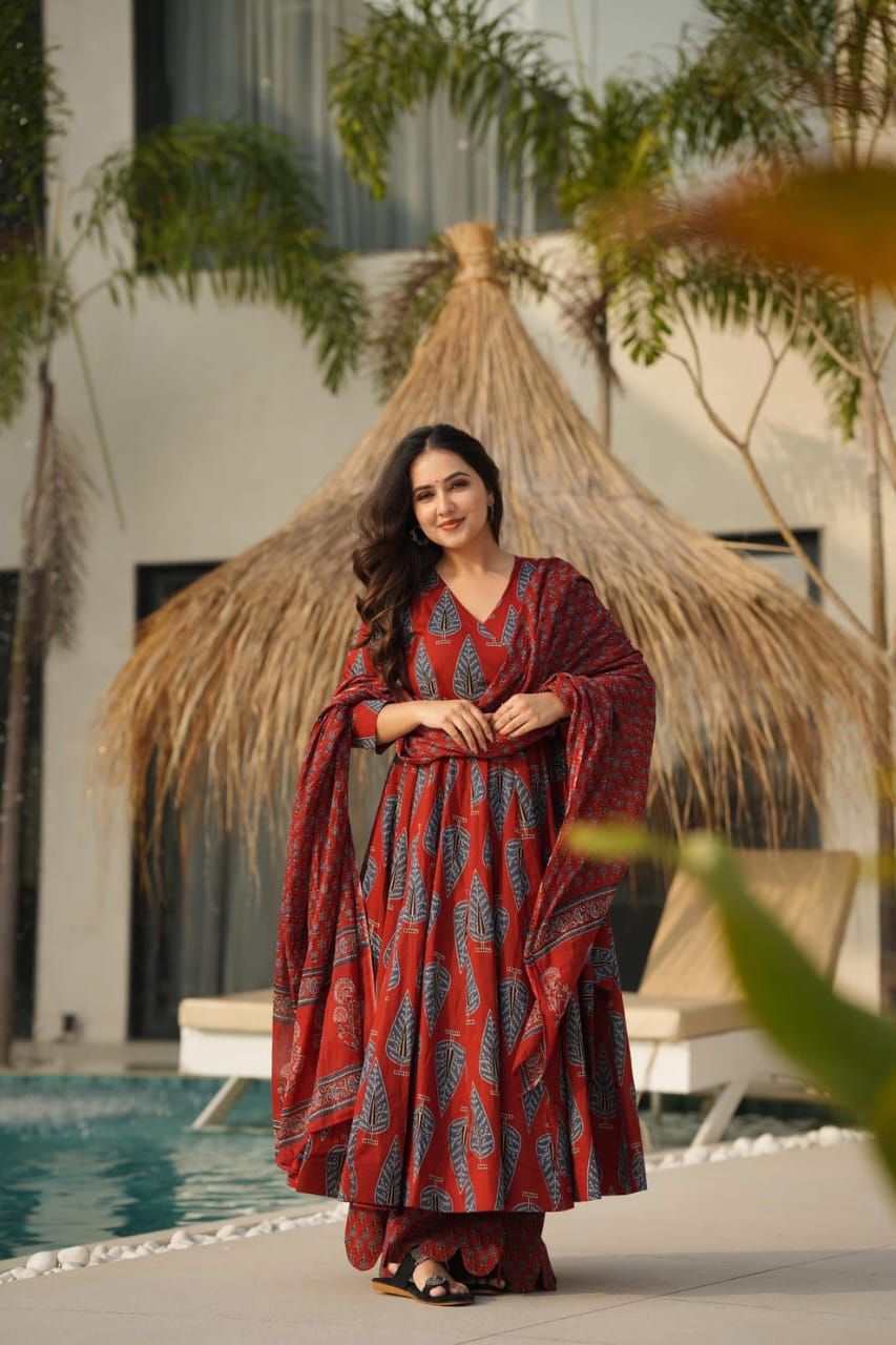 Pure Maslin with Heavy Digital Print Kurta, Pant and Dupatta Set