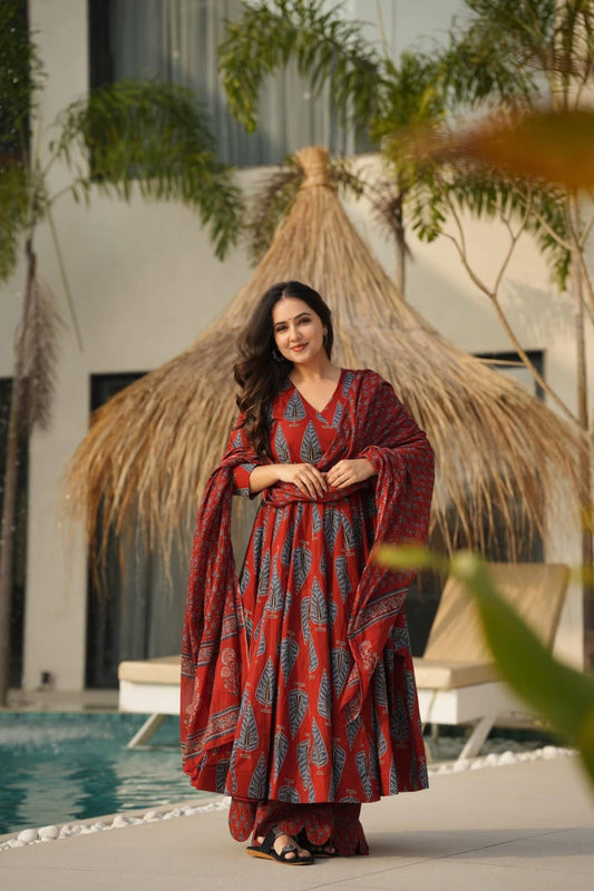 Pure Maslin with Heavy Digital Print Kurta, Pant and Dupatta Set