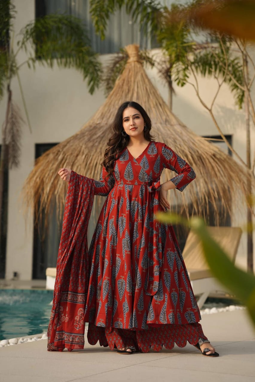 Pure Maslin with Heavy Digital Print Kurta, Pant and Dupatta Set