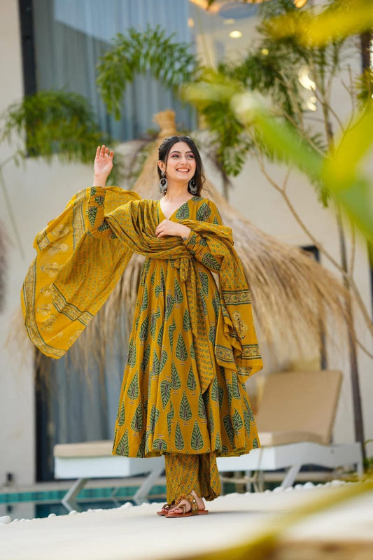 Yellow Katie Cotton Suit Set