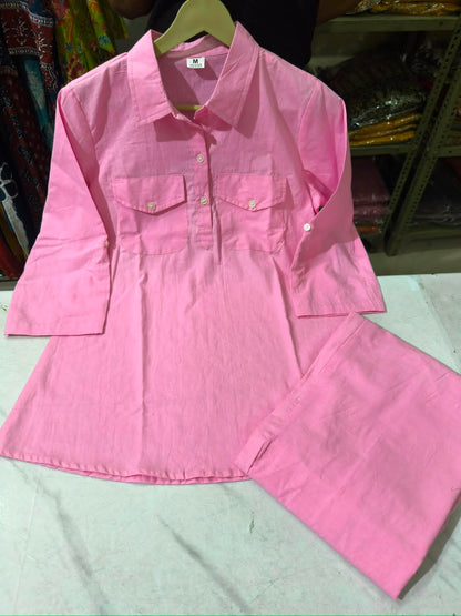 Blush Pink Everyday Shirt & Trouser Co-ord Set